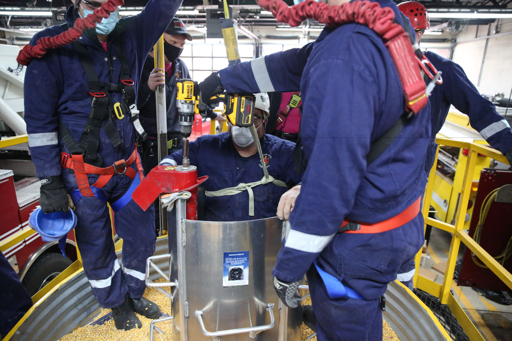 Mason City Fire Department grain bin training